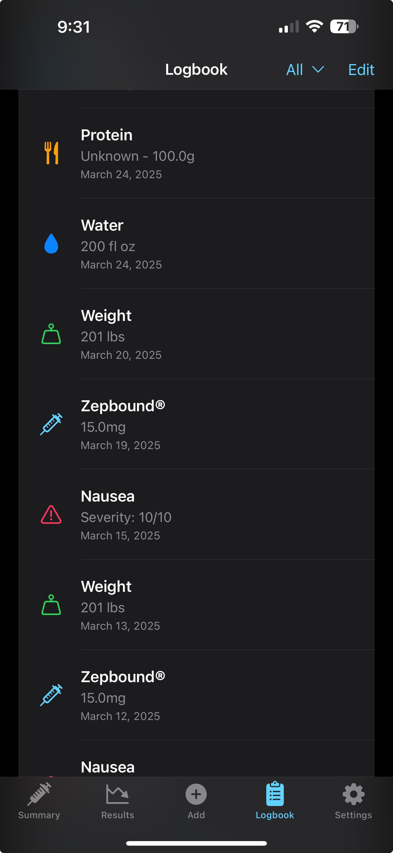 logbook screenshot