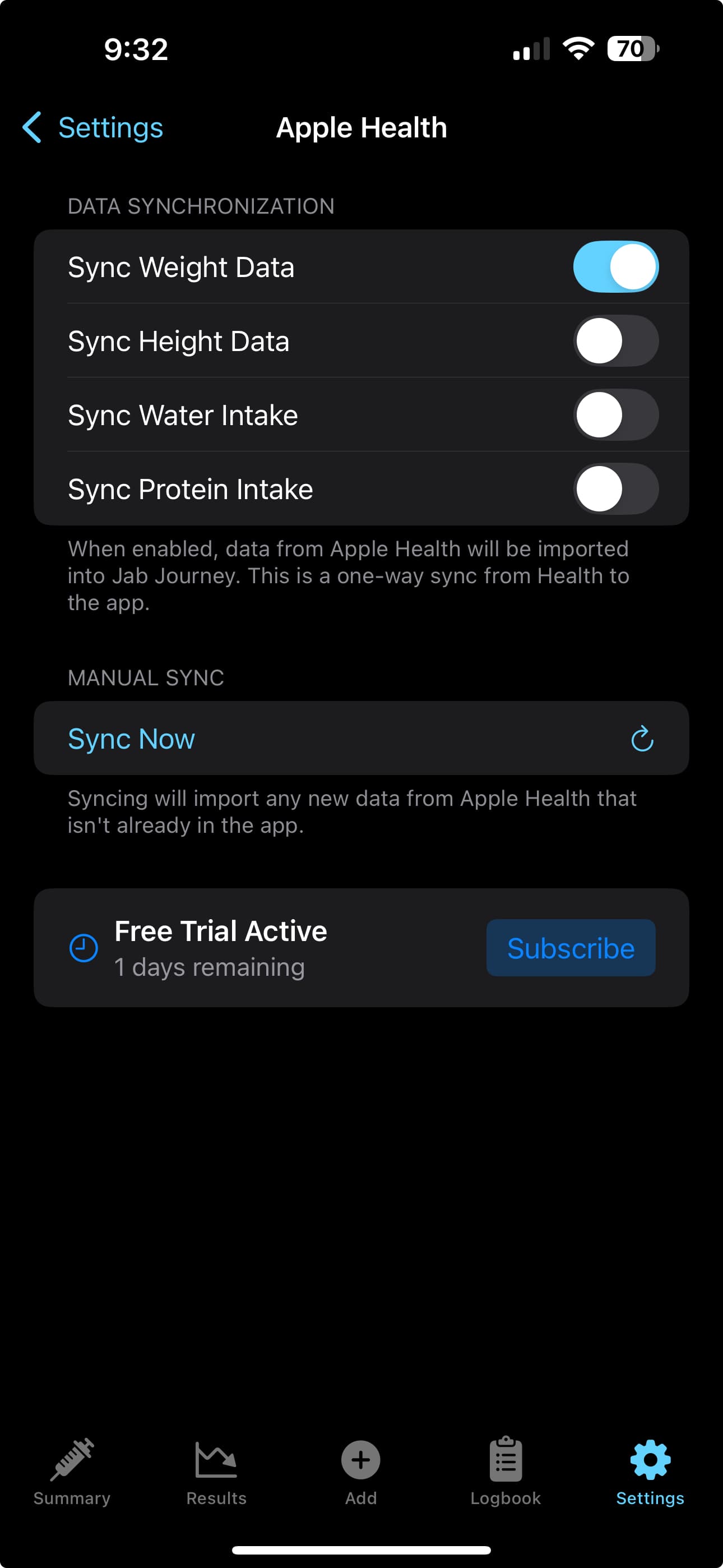 health screenshot
